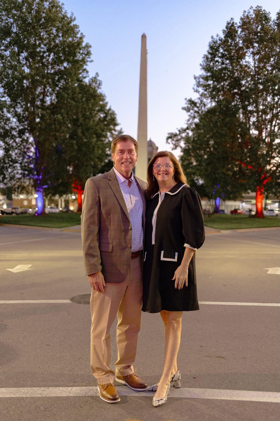 Darryl Watson at the downtown Lawrenceburg square in the evening